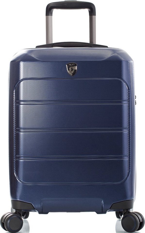 Heys Hartschalen-Trolley Eco Case, 53 cm, Navy Blau, 4 Rollen, Handgepäck-Koffer Reisegepäck zum Teil aus recyceltem Material von Heys