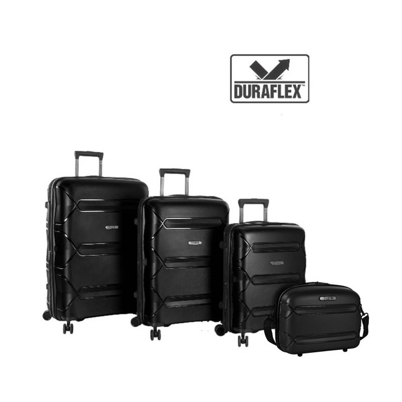 Heys - Heys HEYS Milos 4tlg. Kofferset (BC/S/M/L) erweiterbar - Black Koffer24 von Heys