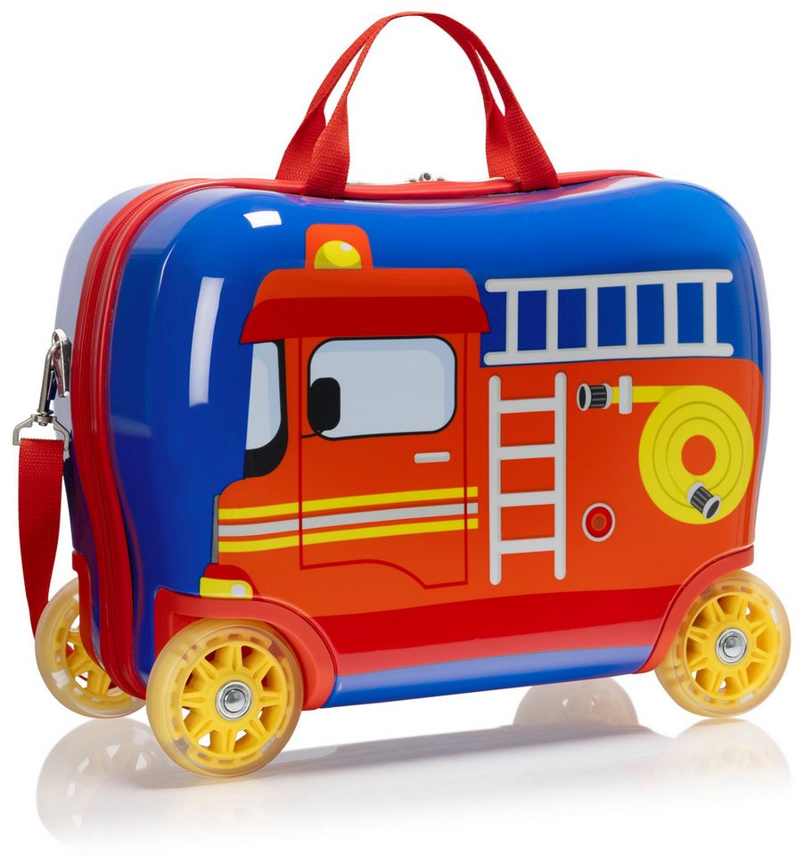 Heys Kinderkoffer Kinderkoffer Heys Kids Ride-On Luggage, 4 Rollen, Kindertrolley, Kinder Reisegepäck, Feuerwehrauto, Handgepäck von Heys