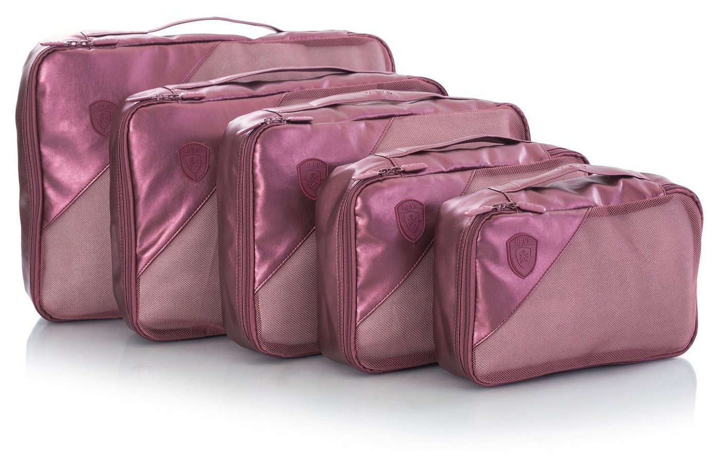 Heys Kofferorganizer Metallic-Packing Cube (Set, 5-tlg., Packtaschenset), Reiseorganizer Koffer-Packhilfe organisiert für Urlaube und Reisen von Heys