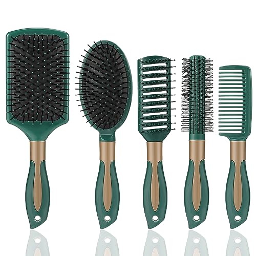 Heyu-Lotus 5 Packungen Haarbürsten-Set, Paddelbürste Frauen Entwirren Haarbürste, Nasshaarbürste Entwirren Paddelbürste Antistatische Lockige Haarbürste Entwirren Haarbürsten-Set für Home Salon von Heyu-Lotus