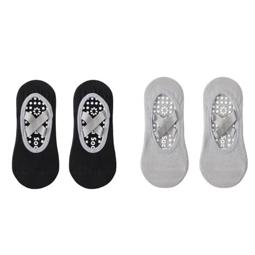 Heyumybit 2 Paar Yoga Socken,Pilates Socken Rutschfeste,Yoga Antirutschsocken Damen,Anti Rutsch Yogasocken,Pilates-Socks,Stoppersocken,Atmungsaktive für Gymnastik,Fitness von Heyumybit