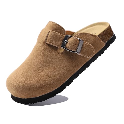 Hezeisoar Clogs Kinder Leder Pantoletten Mädchen Jungen Hausschuhe mit Fußbett Verstellbarer Schnalle rutschfeste Pantoffeln Gartenschuhe Braun 21.5/22 EU = Etikett 140 Hezeisoar Clogs Kinder Leder Pantoletten Mädchen Jungen Hausschuhe mit Fußbett Verstellbarer Schnalle rutschfeste Pantoffeln Gartenschuhe Braun 21.5/22 EU = Etikett 140 von Hezeisoar