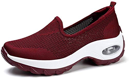 Hezeisoar Damen Sneaker Atmungsaktiv Mesh Turnschuhe Bequem Sportschuhe Freizeit Laufschuhe Leichte Schuhe von Hezeisoar