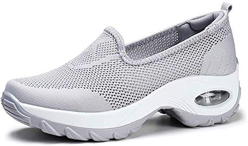 Hezeisoar Damen Sneaker Atmungsaktiv Mesh Turnschuhe Bequem Sportschuhe Freizeit Laufschuhe Leichte Schuhe von Hezeisoar