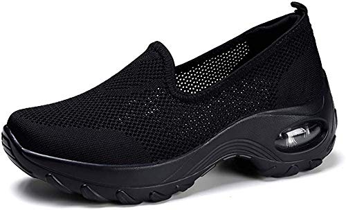 Hezeisoar Damen Sneaker Atmungsaktiv Mesh Turnschuhe Bequem Sportschuhe Freizeit Laufschuhe Leichte Schuhe von Hezeisoar