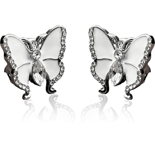 Hezhou 2 Pcs Elegantes Knopfabdeckungen Dekorative Smoking Knopfbezüge Abnehmbarer Knopf Hemdknopf Clips Köpfe Schmuck Legierung Cufflinks Manschettenknöpfe Für Damen Kleidung Basteln (Schmetterling) von Hezhou