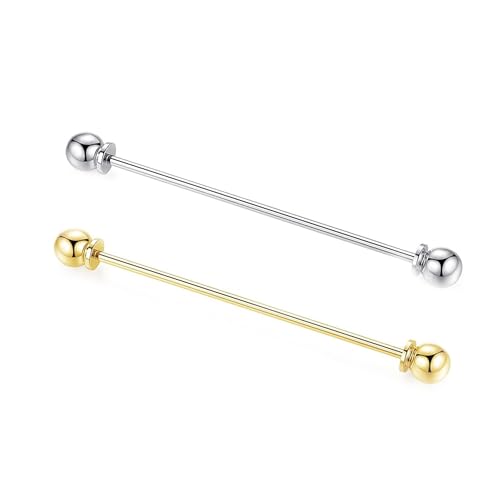 Hezhou Krawattennadel Metall Krawattenklammer Herren Kragen Pin Krawatte Clip Bar Kette Hemd Kragen Pin Anzug Brosche Revers Pin für Hemd Herren Zubehör Kostüm Kleidung (B) von Hezhou
