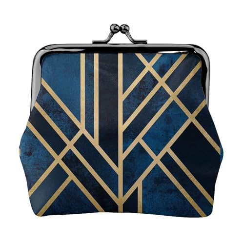 Abstrakte geometrische gestreifte personalisierte Unisex-Münzgeldbörse – Premium-Mikrofaser-Leder-Geldbörse mit Schnappverschluss von Hgbbdyyjj