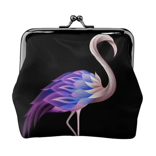 Abstrakter Flamingo Personalisierte Unisex Bedruckte Münzgeldbörse – Premium Mikrofaser Leder Geldbörse mit Schnappverschluss von Hgbbdyyjj