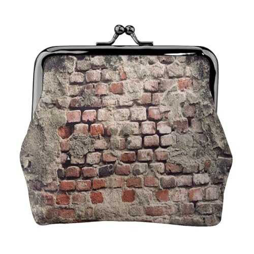 Ancient Worn Brick Wall Personalisierte Unisex Bedruckte Münzbörse – Premium Mikrofaser Leder Geldbörse mit Schnappverschluss von Hgbbdyyjj