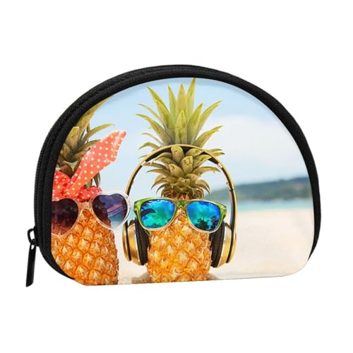 Beach Two Ananas Sea Mini Shell Coin Purse - Compact Zippered Wallet for Coins, Keys & Small Items Beach Two Ananas Sea Mini Shell Coin Purse - Compact Zippered Wallet for Coins, Keys & Small Items von Hgbbdyyjj