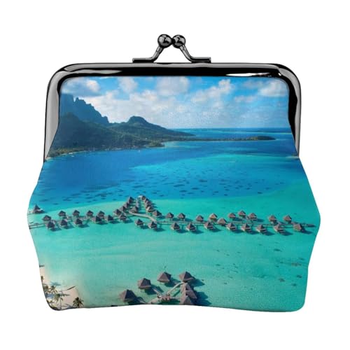 Beauty Beach Personalisierte Unisex Bedruckte Münzbörse – Premium Mikrofaser Leder Geldbörse mit Schnappverschluss von Hgbbdyyjj