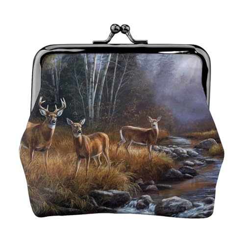 Beauty Deer Personalisierte Unisex Bedruckte Münzbörse - Premium Mikrofaser Leder Geldbörse mit Schnappverschluss von Hgbbdyyjj