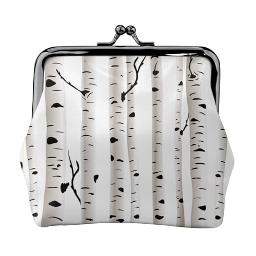 Birke Tree Personalisierte Unisex Bedruckte Münzbörse - Premium Mikrofaser Leder Geldbörse mit Schnappverschluss von Hgbbdyyjj
