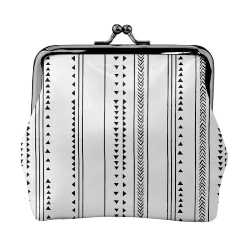Boho Triangle Stripes Personalisierte Unisex Bedruckte Münzbörse - Premium Mikrofaser Leder Geldbörse mit Schnappverschluss von Hgbbdyyjj