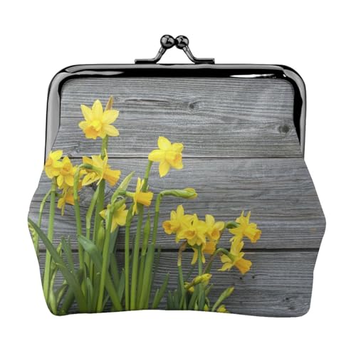 Bouquet of Narzissen Personalisierte Unisex Bedruckte Münzbörse - Premium Mikrofaser Leder Geldbörse mit Schnappverschluss von Hgbbdyyjj