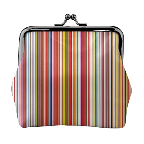 Bunte Streifen, personalisierbar, Unisex, bedruckte Münzgeldbörse – Premium-Mikrofaser-Leder-Geldbörse mit Schnappverschluss von Hgbbdyyjj