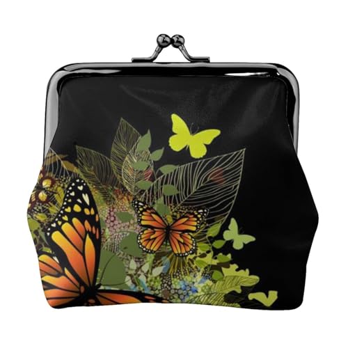 Butterfly Personalisierte Unisex Bedruckte Münzbörse - Premium Mikrofaser Leder Geldbörse mit Schnappverschluss von Hgbbdyyjj
