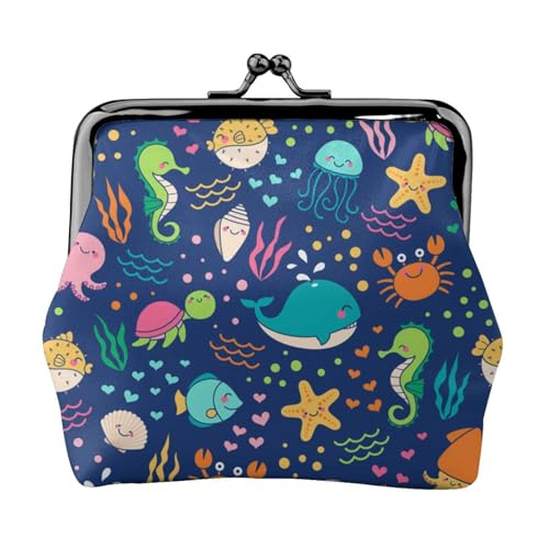 Cartoon Sea Fish Personalisierte Unisex Bedruckte Münzbörse - Premium Mikrofaser Leder Geldbörse mit Schnappverschluss von Hgbbdyyjj