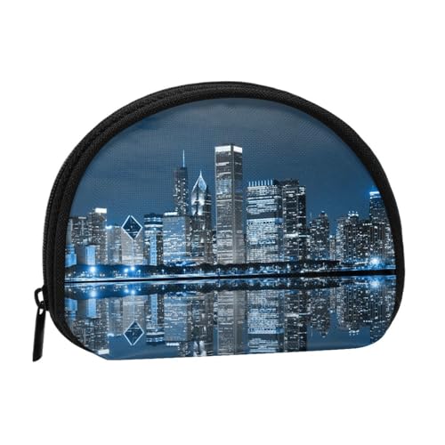 Chicago Reflected Mini Shell Coin Purse - Compact Zippered Wallet for Coins, Keys & Small Items Chicago Reflected Mini Shell Coin Purse - Compact Zippered Wallet for Coins, Keys & Small Items von Hgbbdyyjj