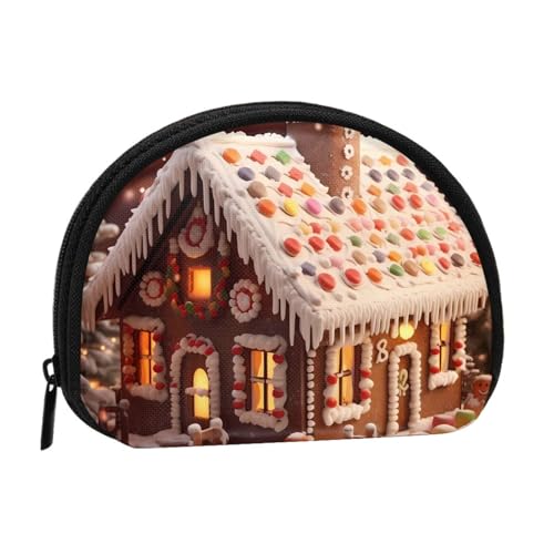 Christmas Like Village House Mini Shell Coin Purse - Compact Zippered Wallet for Coins, Keys & Small Items von Hgbbdyyjj