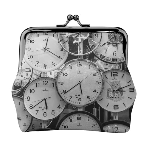 Clock Art Personalisierte Unisex Bedruckte Münzgeldbörse – Premium Mikrofaser Leder Geldbörse mit Schnappverschluss von Hgbbdyyjj