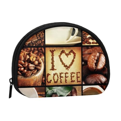 Coffee Collage Mini Shell Coin Purse - Compact Zippered Wallet for Coins, Keys & Small Items Coffee Collage Mini Shell Coin Purse - Compact Zippered Wallet for Coins, Keys & Small Items von Hgbbdyyjj