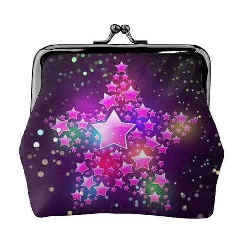 Color Stars Personalisierte Unisex bedruckte Münzgeldbörse – Premium-Mikrofaser-Leder-Geldbörse mit Schnappverschluss von Hgbbdyyjj