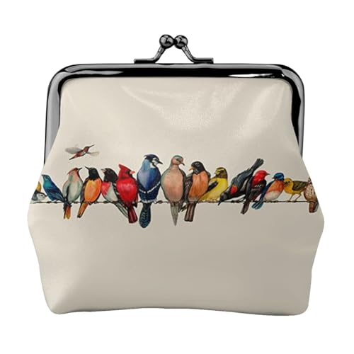 Colorful Bird Personalisierte Unisex bedruckte Münzgeldbörse – Premium-Mikrofaser-Leder Geldbörse mit Schnappverschluss von Hgbbdyyjj