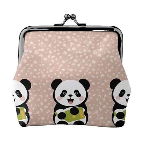 Cute Panda Personalisierte Unisex Bedruckte Münzbörse - Premium Mikrofaser Leder Geldbörse mit Schnappverschluss von Hgbbdyyjj