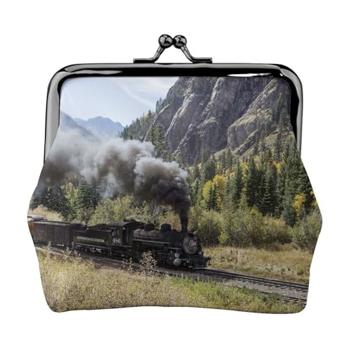 Dampflokomotive Zug Personalisierte Unisex Bedruckte Münzbörse - Premium Mikrofaser Leder Geldbörse mit Schnappverschluss von Hgbbdyyjj
