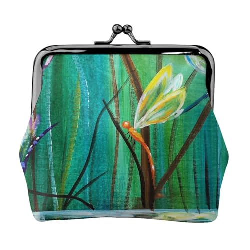 Dancing with Dragonflies Personalisierte Unisex Bedruckte Münzbörse - Premium Mikrofaser Leder Geldbörse mit Schnappverschluss von Hgbbdyyjj