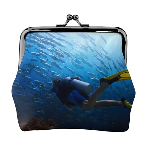 Diving Sport Personalisierte Unisex Bedruckte Münzbörse - Premium Mikrofaser Leder Geldbörse mit Schnappverschluss von Hgbbdyyjj