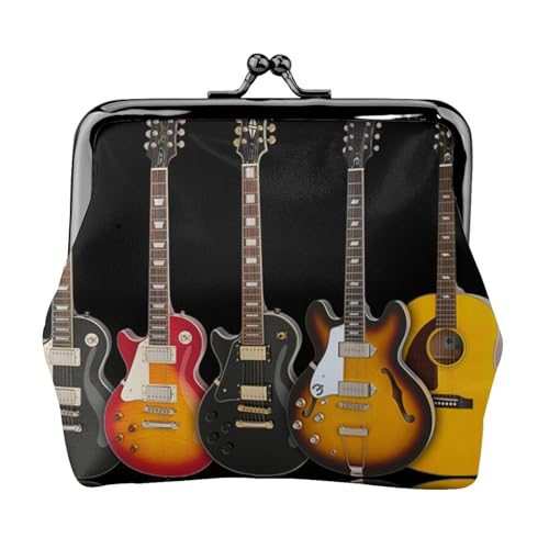 E-Gitarre, personalisierbar, Unisex, bedruckte Münzgeldbörse – Premium-Mikrofaser-Leder-Geldbörse mit Schnappverschluss von Hgbbdyyjj