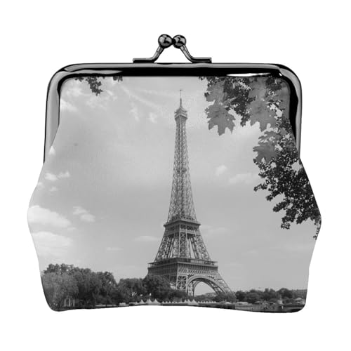 Eiffelturm Personalisierte Unisex Bedruckte Münzbörse - Premium Mikrofaser Leder Geldbörse mit Schnappverschluss von Hgbbdyyjj