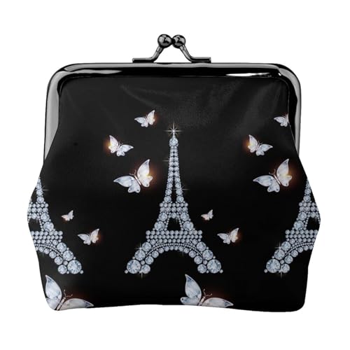 Eiffelturm Personalisierte Unisex Bedruckte Münzbörse - Premium Mikrofaser Leder Geldbörse mit Schnappverschluss von Hgbbdyyjj