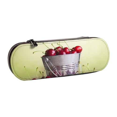 Eimer mit Kirschen, personalisierbar, bedruckt, multifunktional, wasserdicht, Kosmetiktasche mit Klappen-Design, Schwarz , Einheitsgröße, Taschen-Organizer von Hgbbdyyjj