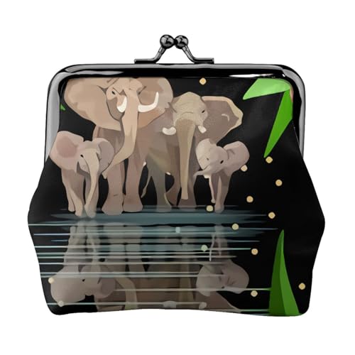 Elephant Personalisierte Unisex bedruckte Münzgeldbörse – Premium Mikrofaser Leder Geldbörse mit Schnappverschluss von Hgbbdyyjj