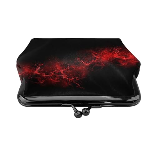 Explosion Burst Rot/Schwarz Personalisierte Unisex Bedruckte Münzbörse – Premium Mikrofaser Leder Geldbörse mit Schnappverschluss von Hgbbdyyjj