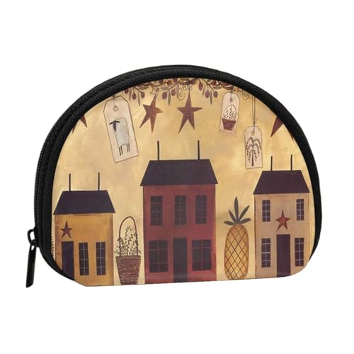 Fall Country Barn Mini Shell Münzbörse – kompakte Geldbörse mit Reißverschluss für Münzen, Schlüssel und kleine Gegenstände von Hgbbdyyjj