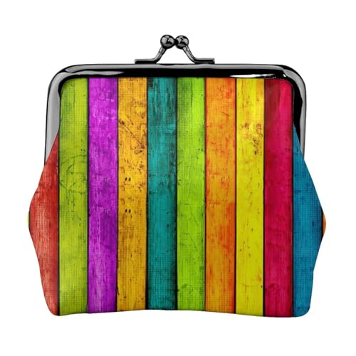 Farbiges Holzbrett, personalisierbar, Unisex, bedruckte Münzgeldbörse – Premium-Mikrofaser-Leder-Geldbörse mit Schnappverschluss von Hgbbdyyjj