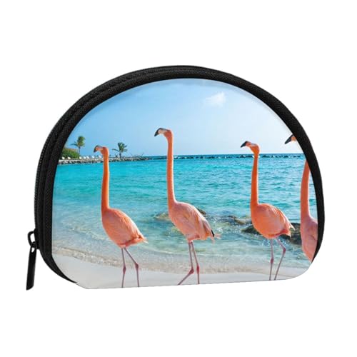 Flamingo On Beach Mini-Münzgeldbörse – kompakte Geldbörse mit Reißverschluss für Münzen, Schlüssel und kleine Gegenstände Flamingo On Beach Mini-Münzgeldbörse – kompakte Geldbörse mit Reißverschluss für Münzen, Schlüssel und kleine Gegenstände von Hgbbdyyjj