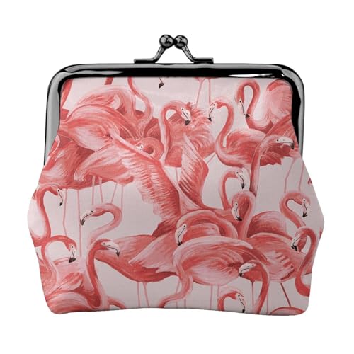 Flamingo Personalisierte Unisex Bedruckte Münzbörse - Premium Mikrofaser Leder Geldbörse mit Schnappverschluss von Hgbbdyyjj