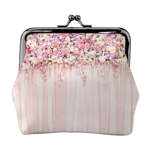 Floral Wall Personalisierte Unisex Bedruckte Münzbörse – Premium Mikrofaser Leder Geldbörse mit Schnappverschluss von Hgbbdyyjj
