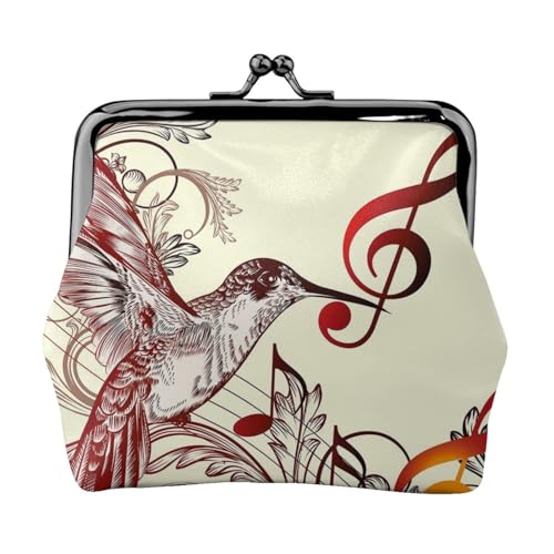 Flying Bird Musiknoten Personalisierte Unisex Bedruckte Münzgeldbörse – Premium Mikrofaser Leder Geldbörse mit Schnappverschluss von Hgbbdyyjj