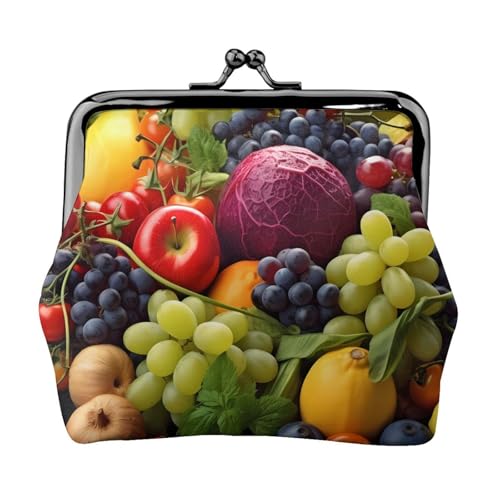 Fresh Fruits and Vegetables Personalisierte Unisex Bedruckte Münzbörse – Premium Mikrofaser Leder Geldbörse mit Schnappverschluss von Hgbbdyyjj