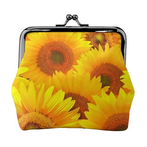 Gelbe Sonnenblume Personalisierte Unisex Bedruckte Münzgeldbörse – Premium Mikrofaser Leder Geldbörse mit Schnappverschluss von Hgbbdyyjj