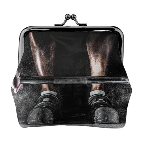 Gewichtheben Sport Personalisierte Unisex Bedruckte Münzgeldbörse – Premium Mikrofaser Leder Geldbörse mit Schnappverschluss von Hgbbdyyjj