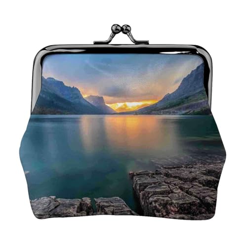 Glacier National Park Personalisierte Unisex Bedruckte Münzgeldbörse – Premium Mikrofaser Leder Geldbörse mit Schnappverschluss von Hgbbdyyjj
